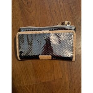 COSUELA‎ Women's Wallet Snake Embossed Metallic Sparkle Zip Around Clutch